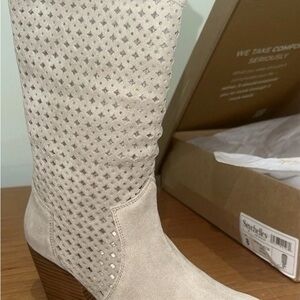 Seychelles Taupe Perforated Heeled Boots